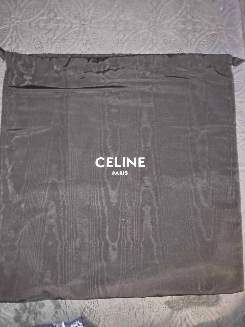 CELINE Paris Hedi Slimane Era Large Moiré Drawstring Empty Dust Bag 23x22.5